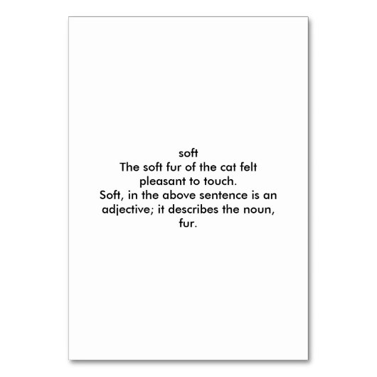 Numéro De Table Fourrure molle, Chat, Lecture Adjective (Dos)