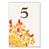 Numéro De Table Fraîcheur Citrus Foliage Mariage (Dos)