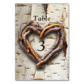Numéro De Table Frame Coeur Twig White Birg Tree (Dos)