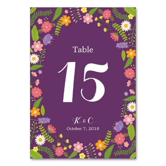 Numéro De Table Frame Florale en fleurs Mariage rustique du jardin (Par défaut)