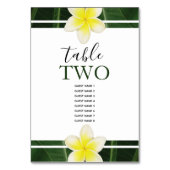 Numéro De Table Frangipani Jaune Plumeria Mariages Nom d'hôte (Dos)