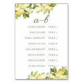 Numéro De Table Fresh Lemon Bright Alphabet Seating Chart Card (Par défaut)