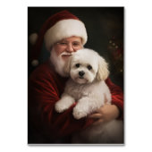 Numéro De Table Frise de Bichon avec Noël Festif du Père Noël (Dos)
