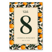 Numéro De Table Fruit de Citrus Orange Joyeux (Dos)