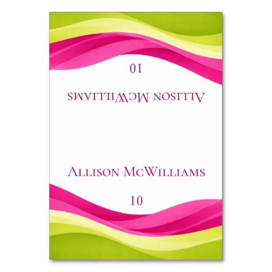 Numéro De Table Fuchsia and Lime Green Wedding (Par défaut)