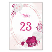 Numéro De Table fuchsia et fleurs blanches table de couronne botan (Dos)