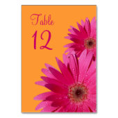 Numéro De Table Fuchsia rose orange Gerbera Mariage de marguerite (Dos)