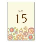 Numéro De Table Funky Boho Retro Flowers Mariage (Par défaut)