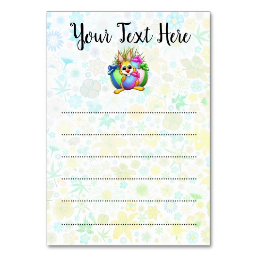 Numéro De Table Funny Bunny biting an Easter Egg (Dos)