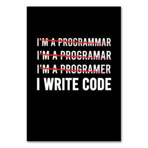 Numéro De Table Funny Programmer I Wite Code