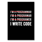 Numéro De Table Funny Programmer I Wite Code (Par défaut)