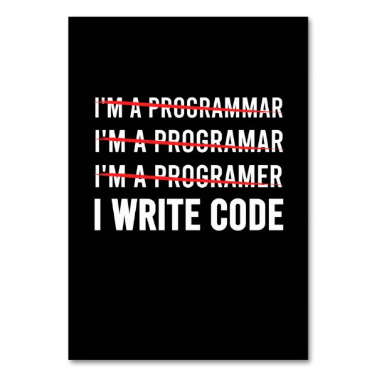 Numéro De Table Funny Programmer I Wite Code (Par défaut)