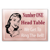 Numéro De Table Funny Retro Rose Gold Bunco Head Table Card (Devant)