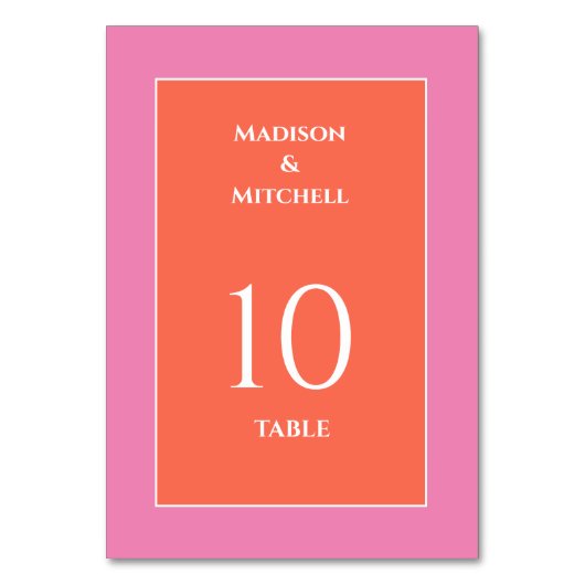 Numéro De Table Garden Sunrise Pink Orange Aquarelle Mariage (Par défaut)