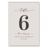 Numéro De Table Gardenia couleur solide simple Mariage blanc (Par défaut)