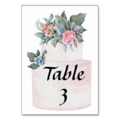 Numéro De Table Gâteau Décoré de Fleurs (Dos)