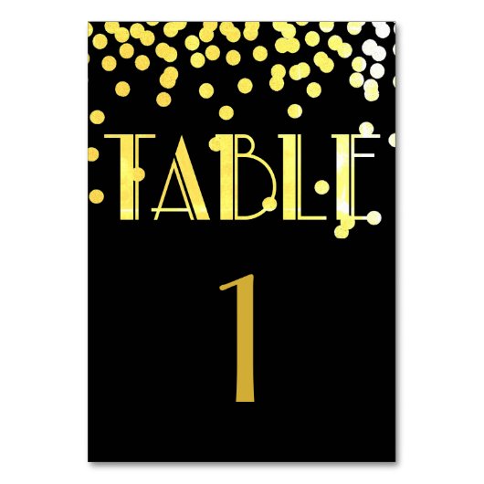 Numéro De Table Gatsby & Glam Black & Gold Mariage Suite (Par défaut)