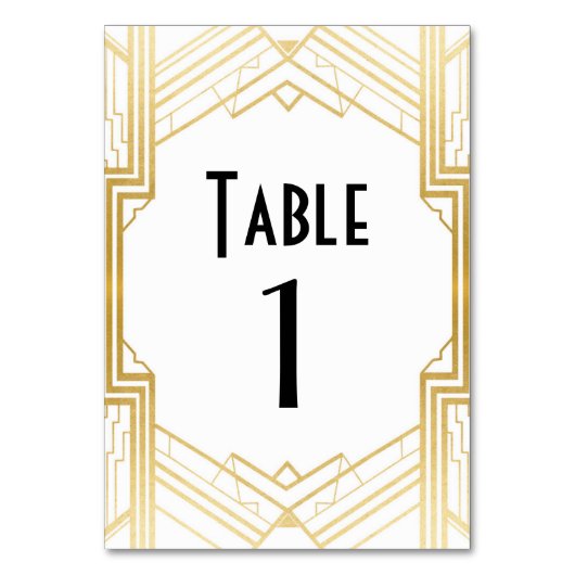 Numéro De Table Gatsby Tableau Numéro 1920 Roaring 20s Mariage (Par défaut)