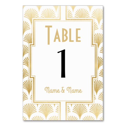 Numéro De Table Gatsby Tableau Numéro 1920 Roaring 20s Mariage (Dos)