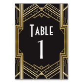 Numéro De Table Gatsby Tableau Numéro 1920 Roaring 20s Mariage (Dos)