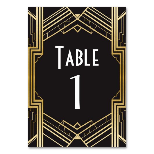 Numéro De Table Gatsby Tableau Numéro 1920 Roaring 20s Mariage (Dos)