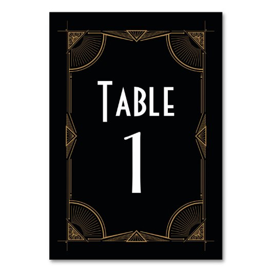 Numéro De Table Gatsby Tableau Numéro 1920 Roaring 20s Mariage (Dos)