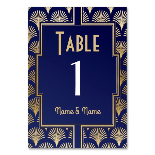 Numéro De Table Gatsby Tableau Numéro 1920 Roaring 20s Mariage (Dos)