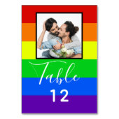 Numéro De Table Gay pride arc-en-ciel Couple Mariage photo (Dos)