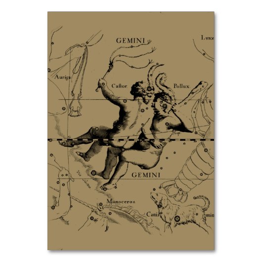 Numéro De Table Gemini Constellation Map Hevelius vers 1690 (Par défaut)