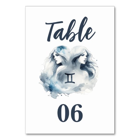 Numéro De Table Gemini Zodiac fête d'anniversaire à thème (Dos)