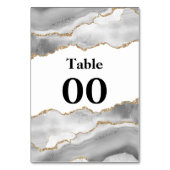 Numéro De Table Géode aquarelle agate blanc faux or chic (Par défaut)