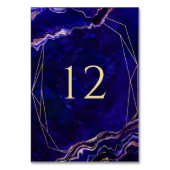 Numéro De Table Géode géométrique moderne Bleu violet Rose Or Agat (Dos)