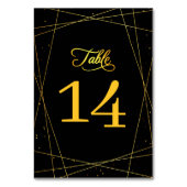 Numéro De Table Geometric Black and Gold Stylish Wedding (Par défaut)