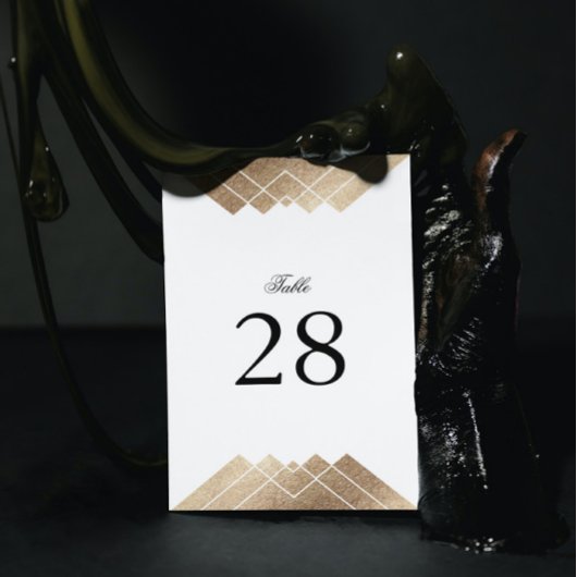 Numéro De Table Géométrie Blanc Gold Gatsby Mariage Numéros de tab