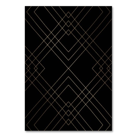 Numéro De Table Géométrie Noir Gatsby Mariage Numéros de tableau (Dos)