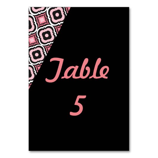 Numéro De Table Géométrique Chic Rose et Noir (Par défaut)