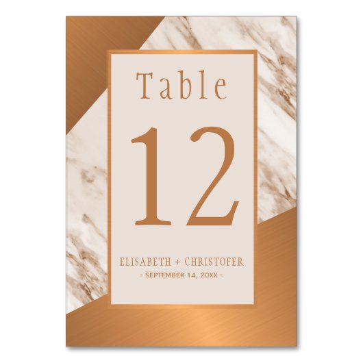 Numéro de table géométrique du mariage en cuivre d (Par défaut)