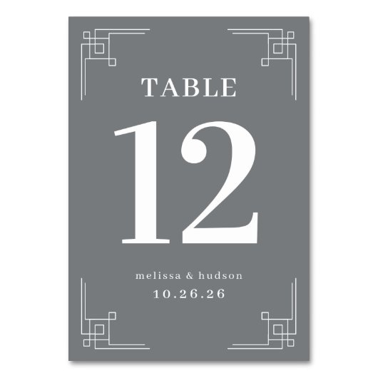 Numéro de table géométrique gris élégant (Par défaut)