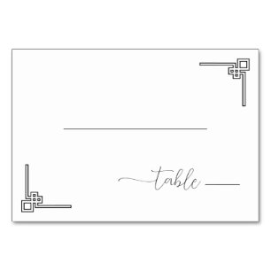Numéro De Table Géométrique minimaliste noir sophistiqué