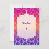 Numéro de table Glam arabesque marocaine de couleu (Devant)