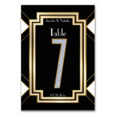 Numéro De Table Glam Art Déco Diamond Mariage Table Numéro Sept (Dos)