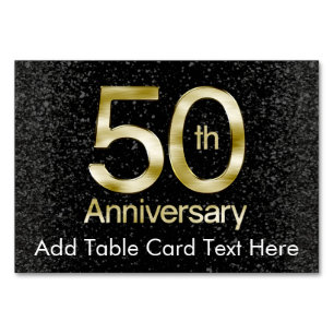 Numéro De Table Glam Gold 50th Anniversary