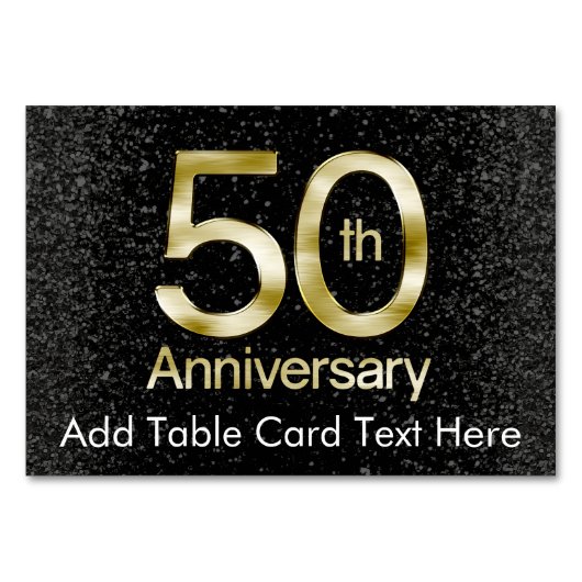 Numéro De Table Glam Gold 50th Anniversary (Devant)