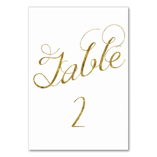 Numéro De Table Glam Gold n° 2 (Par défaut)