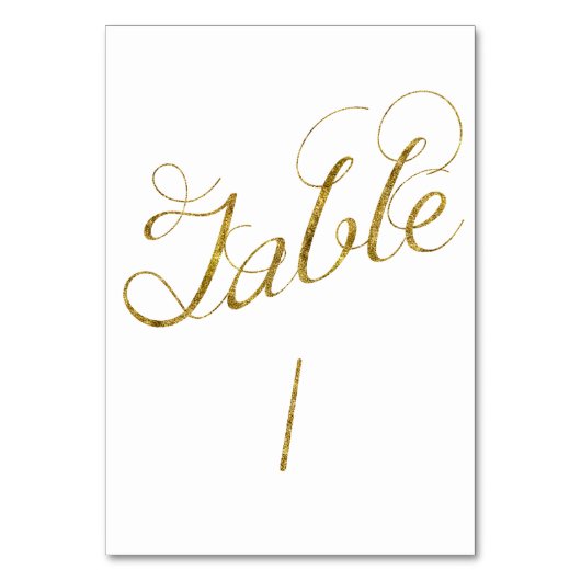 Numéro De Table Glam. or numéro 1 (Par défaut)