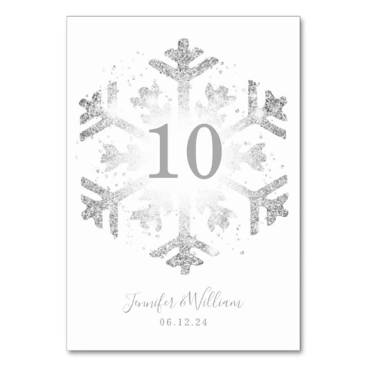 Numéro De Table Glam Snowflake Mariage Silver (Par défaut)