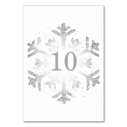 Numéro De Table Glam Snowflake Xmas Holiday Silver (Par défaut)