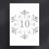 Numéro De Table Glam Snowflake Xmas Holiday Silver