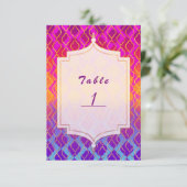 Numéro de table glamour arabo-marocain aux couleur (Debout devant)