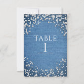 Numéro de table Glamour Denim & Diamants dispersés (Devant)